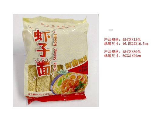454g Trockene Eier Nudeln Eier Garnelen Buckwheat Yam geschnitten für Nudel-Enthusiasten weltweit