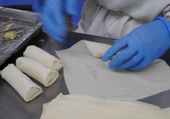 Frühjahrsrollen aus frischem Gemüse für ein nahrhaftes und schmackhaftes Gericht